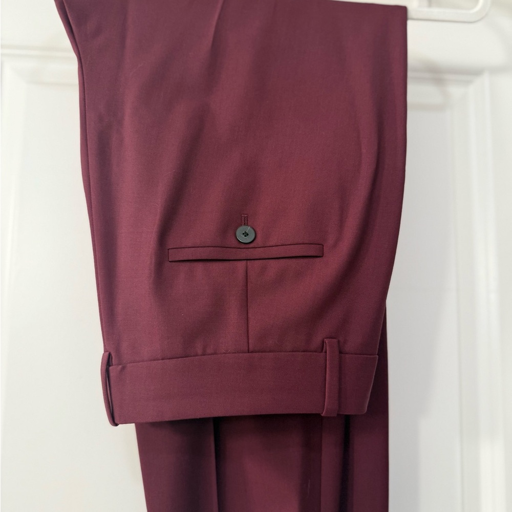 Theory Burgundy Tailored Blazer + Slim Tapered Pants (Excellent Condition) - Picture 8 of 8